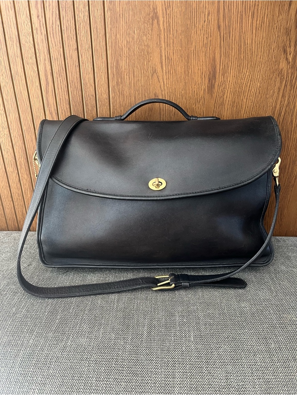 Vintage Coach Lexington 5265 Leather Turnlock Messenger Briefcase Laptop Bag